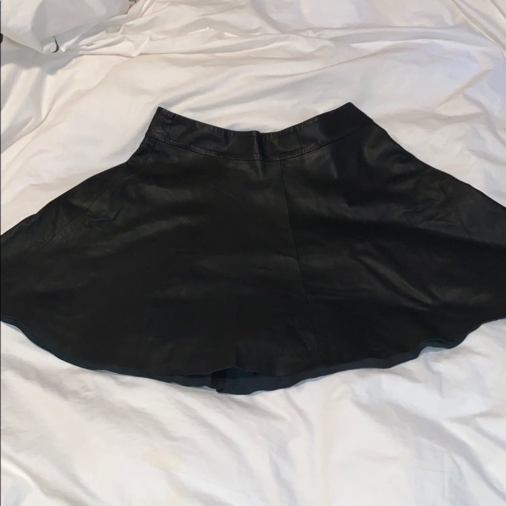 Black leather skirt
